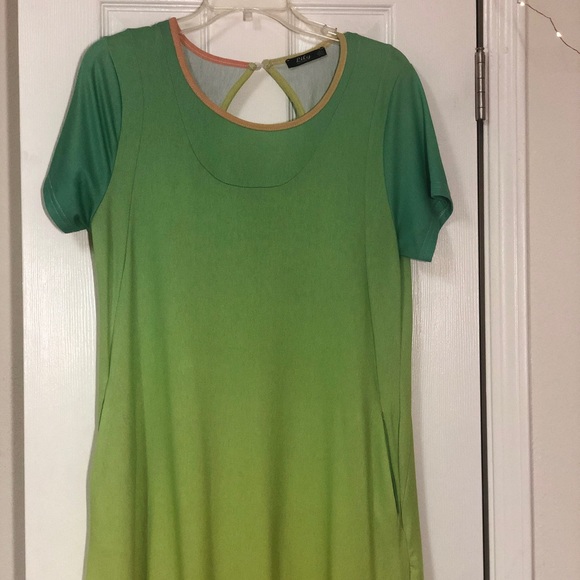 Green & Yellow Ombré Short-Sleeve Harem Jumpsuit - Picture 2 of 7